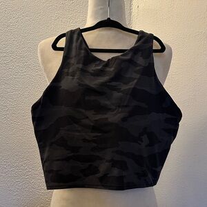 Athleta Black Camouflage Crop Top